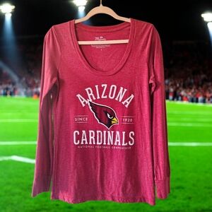 Majestic Threads NFL Arizona Cardinals Scoop Neck Long Sleeve T-shirt Red Large